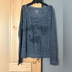 American Eagle Gray Long Sleeve Top
